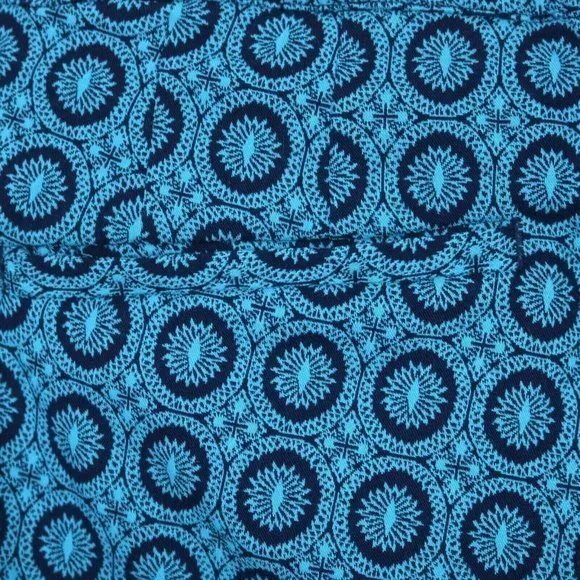 Lane Bryant Ashley Crop Pants Curvy Blue Teal‎ Jacquard Stretch 20 - Picture 11 of 12